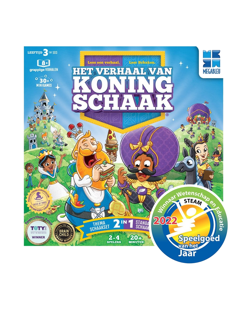 Het Verhaal van Koningschaak - schaakspel (Mega Blue)