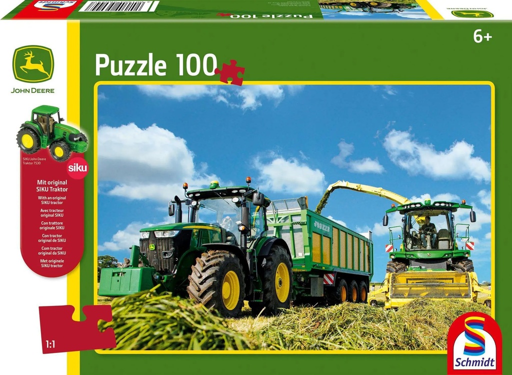 Puzzle Tractor 7130R met 8600i Hakselaar, 100 stukjes